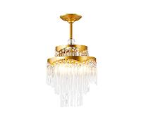 IvyLoutish Lamp round Crystal Chandelier,Living Room Lighting with Clear Crystal Lamp Shade Ceiling Lights for Dining Room Bedroom Kitchen Barden-55 * 55Cm Lamp/Den/45 * 55Cm