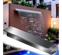 IvyLoutish Silver Stainless Steel Waterfall Spillway Fountain Kit - 80cm Outdoor Water Flow Feature for Pool, Garden, Patio & Rockery Decoration, Ideal for Waterfalls