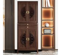 IvyLoutish Solid Wood Personal Shrine Altar Table with Large Storage Cabinet, Meditation Prayer Table with Drawer, Perfect for Buddhist Practices, 73" H x 61" L