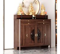 IvyLoutish Solid Wood Personal Shrine Altar Table with Large Storage Cabinet, Meditation Prayer Table with Drawer, Perfect for Buddhist Practices, 73" H x 61" L