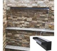 IvyLoutish Stainless Steel 18in Waterfall Blade Weir for Koi Pond - Rectangular Spillway Water Feature for Indoor/Outdoor Waterfalls & Pool Fountains, Black Finish