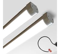 IVYLUX Tube Light, Batten Light 36W, 4FT - 1200mm IP65 (6500K Cold White) High Efficiency Wall Ceiling Mount for Kitchen Garage Workshop Shed 2 Pack