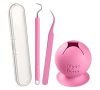 iVyne Berry and Silicone Weeding Tools for Vinyl, Suction Vinyl Weeding Scrap Collector Holder, Craft Tweezer, Weeder, Vinyl Weeding Tool Kit for Cricut, Silhouette Accessories Scrap Storage - Pink
