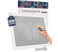 iVyne Corded Light Pad for Weeding Vinyl - A4 Light Box for Tracing and Drawing - Light Board for Tracing - Tracing Light Box for Diamond Painting, Weeding Vinyl, Sketching, Tracing (White)