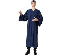 IvyRobes Adults Choir Robe Clergy Confirmation Baptism Robe Church Costume Priest Pastor Preachers Navy Blue L