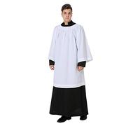 IvyRobes Premium White Round Neckline Surplice Church Liturgical Vestment Choir Medium