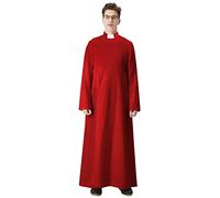 IvyRobes Unisex Clergy Cassock Robe for Men Women Pulpit Anglican Priest Vestments Chasubles Red 48(S)
