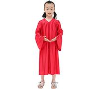 IvyRobes Unisex Shiny Clergy Choir Robe for Kids Child Graduation Gown Halloween Church Costume Red