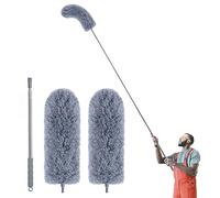 IVYROLL Duster with Extension Pole for Cleaning (2 Microfiber Heads Kit)
