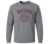 Ivysport Long Sleeve Cotton Adult T-Shirt, Heritage Logo, Grey, NCAA Colleges and Universities - Grey - XXL