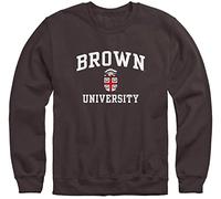Ivysport Premium Cotton Crewneck Sweatshirt with Crest Logo, Brown - Brown, Large