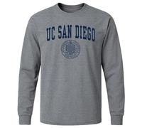 Ivysport UC San Diego King Tritons Long Sleeve Adult Unisex T-Shirt, Heritage, Charcoal Heather, Large