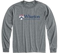Ivysport University of Pennsylvania Wharton Business School Long Sleeve T-Shirt, Charcoal Heather, XX-Large