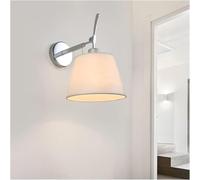 IvyTantor E27 Bedside Wall Sconce u2013 Stainless Steel Wall Mount with Fabric Lampshade u2013 LED Bedroom Living Room Lighting