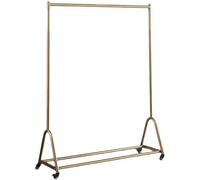 IvyTantor Garment Rack Rolling Clothes Rack with Wheels, Heavy Duty Clothing for Hanging Clothes, Adjustable Height, Stainless Steel Coat for Bedroom and Laundry Room, Loads 250 Lbs (Color : Go