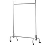 IvyTantor Garment Rack Silver Stainless Steel Clothes Rack with Wheels Heavy Duty Clothing for Hanging Clothes Commercial Rail for Boutique Display Freestanding Coat for Bed (Size : 120