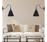 IvyTantor Industrial Black Metal Wall Sconce - Vintage E27 Lamp Holder - Retro Wall-Mount Lighting Fixture for Living Room, Bedroom, Hallway, Office, or Café(18cm)
