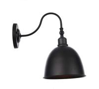 IvyTantor Industrial Black Metal Wall Sconce - Vintage E27 Lamp Holder - Retro Wall-Mount Lighting Fixture for Living Room, Bedroom, Hallway, Office, or Café(21cm)