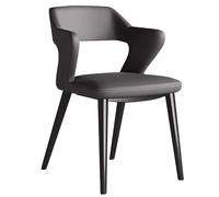 IvyTantor Mid Century Dining Chairs, Comfortable Seating with Soft Leather Cushion Seat for Dining Room, Kitchen & Reception - Dark Grey
