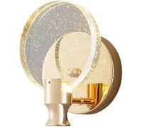 IvyTantor Modern Gold Wall Sconce with Acrylic Crystal Bubble Glass Shade LED Wall Light Bedroom Living Room Mount Lights Sconce Mirror Front Lamp Makeup Lighting Fitting Diameter 13cm