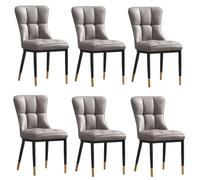 IvyTantor Modern Industrial Faux Leather Dining Chairs Set of 6, Comfortable Chairs with Backrest and Metal Legs, Stylish Upholstered Ideal for Home Kitchen Dining