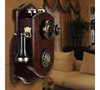 IvyTantor Retro Wall Phone Vintage Rotary Dial Phone Old Fahsion Wall Mounted Landline Telephone for Home and Office Antique Corded with Mechanical Ringer Red