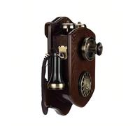 IvyTantor Retro Wall Phones for Landline, Vintage Wall Mount Phone with Mechanical Ringing, Old Fashioned Antique Corded Telephone for Home Office Hotel School