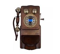 IvyTantor Retro Wall Phones for Landline Wall Mount Rotary Dial Phone Old Classic Telephone with Loud Mechanical Ringing Vintage Corded Landline for Home Hotel School and Office Red