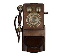 IvyTantor Retro Wall Phones for Landline with Mechanical Ringer/Electronic Ringer, Old STYL Rotary Dial Telephone, Wall Mounted Vintage Corded Antique Phone for Home Kitchen, Red