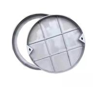 IvyTantor Round Invisible Sewage Basin Cover Customizable Stainless Steel Septic Tank Covers Embedded Manhole and Frame for Driveway Pavement Residential Areas Diameter 65cm 25 6inch