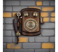 IvyTantor Vintage Rotary Dial Wall Phone Corded Landline Phones for Home Wall Mounted Retro Telephone 1900S Old Fashion Antique Home Decor for Classic Interiors Red