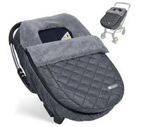 Ivywind Winter Baby Car Seat Cover, Warm Carseat Canopy Cover with Removable Zipper for Baby Boys & Girls, Waterproof Carseat Bunting Bag, Keeps Babies Warm and Cozy in Cold Weather, Dark Grey