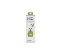 Joseph Joseph IW6 Eco Recycled plastic Bin Liners, Kitchen Waste Bags With Tie Tape Drawstring Handles, Extra Strong - Pack of 20, Holds 30 Litres, Grey