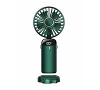 iW899Bytto Handheld Fan USB Mini Portable Rechargeable Small Fan Folding Neck Hanging Silent Desktop Small Electric Fan for Home Office Bedroom Outdoor Travel (Green)