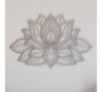 iwa concept 3D Mandala Metal Wall Decor | Lotus Flower Decoration for Homes | Bedroom Metal Wall Art | Office Decor | Living Room Decor | New Year Gift | (17" x 11" | 43 x 27.5 cm, Silver)