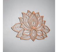 iwa concept 3D Mandala Metal Wall Decor | Lotus Flower Decoration for Homes | Bedroom Metal Wall Art | Office Decor | Living Room Decor | New Year Gift | (26.3" x 17" | 67 x 43 cm, Copper)