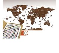 iwa concept Multi-layer 3D Wood World Map, Travel Map with States and Capitals, Wall Decor for New Home, Travelers, Office Decoration, Birthday Gift, Living Room Decoration,
