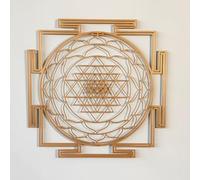 iwa concept Sri Yantra Metal Wall Art, Sacred Geometry Chakra Wall Decor, Housewarming Meditation Home Decor Gift for Friends (Medium, Copper)
