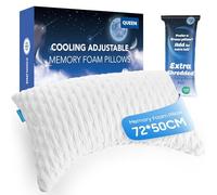 Iwacool Side Sleeper Pillow Queen Size Pillow 1 Pack Adjustable Shredded Memory Foam Pillow Ergonomic Crescent Curved Pillow for Neck and Shoulder Support Pillow for Hot Sleepers with Washable Cover