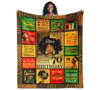 IWADNYI African American 70th Birthday Gifts for Women, 70 Year Old Birthday Gifts for Black Lady Women Positive Encouragement Inspirational Bday Blanket 60"X50"
