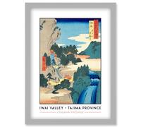 Iwai Valley, Kannon Cave Tajima Province Utagawa Hiroshige Japan Woodblock Classic Collection Artwork Framed Wall Art Print A4 Artery8 Light Grey One Size