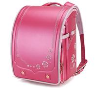 IwaiLoft Ransel Randoseru Backpack Automatic Satchel Japanese School Bag Cherry Blossom Sakura Embroidery PU Bookbag, Rose, F, Honourable Style