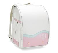 IwaiLoft Ransel Randoseru Backpack with Automatic Satchel for Girls, Japanese School Bag Embroidery PU Bookbag for Women, Wind Chime Cat Pink&white