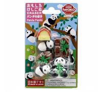 Iwako Panda Family - Themed Eraser Blister Card