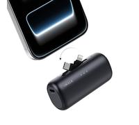 iWALK 5500mAh Portable Charger, 20W Fast Charging Power Bank with Built-in USB-C & Lightning Connectors, Mini Plug-in Battery Pack for iPhone 17/16/15/14/13/12, Android Phones & AirPods, Black