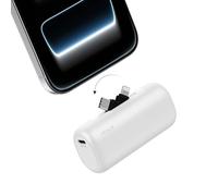iWALK 5500mAh Portable Charger, 20W Fast Charging Power Bank with Built-in USB-C & Lightning Connectors, Mini Plug-in Battery Pack for iPhone 17/16/15/14/13/12, Android Phones & AirPods, White