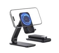 iWALK Magnetic Phone Stand for Desk, Angle and Height Adjustable Mobile Phone Holder, Foldable Magnet Stand for iPhone 16 15 14 13 12 Pro Max and iPad, Cell Phone Holder for Samsung Galaxy,Black