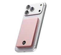 iWALK Magnetic Portable Charger, 5,000mAh Ultra-Slim Power Bank Wireless Charging Battery Pack with LED Power Display, Comfortable Grip Powerbank Compatible with iPhone 17/16/15/14/13 Series,Pink