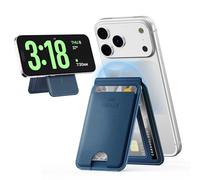 iWALK Stronger Magnetic Wallet, Upgraded for MagSafe Wallet, RFID Blocking, 5 Card Holder with Adjustable Stand, Slim Leather Phone Wallets for iPhone 16/15/14/13/12 Series, iPhone Wallets Navy Blue