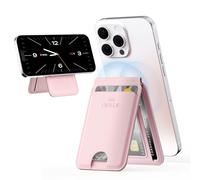iWALK Stronger Magnetic Wallet, Upgraded for MagSafe Wallet, RFID Blocking, 5 Card Holder with Adjustable Stand, Slim Leather Phone Wallets for iPhone 16/15/14/13/12 Series, iPhone Wallets Pink